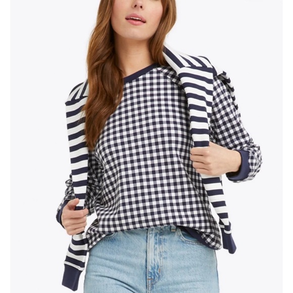 Draper James Women’s Natalie Sweatshirt in Gingham - Picture 1 of 11